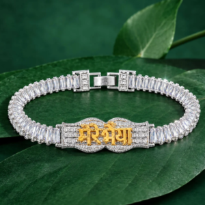Premium Silver-Plated CZ Bracelet Rakhi for Brother | Stylish Men's Raksha Bandhan Bracelet | Bignaam