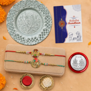 Premium Om Shivling Bracelet Rakhi with Pooja Thali | Raksha Bandhan Gift Combo for Brother | Bignaam