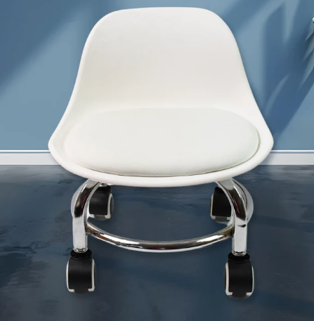 Rolling Stool with Wheels – Low Height Ergonomic Swivel Seat for Salon, Office & Home | Indo Glow