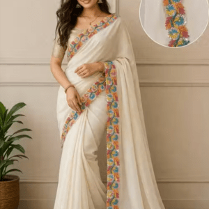 4.50 meter multi colour sequence and zari work fancy design lace suite saree dupatta lahega