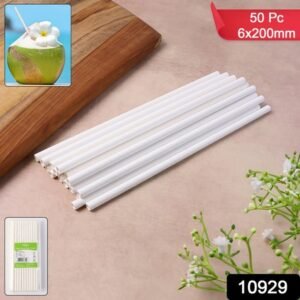 Paper Straw Plain 6 Mm Diameter 200 Mm Length 50 Pcs Pack