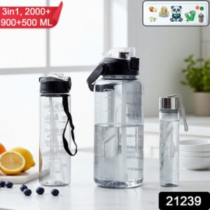 3 In 1 Multipurpose Water Bottle Set(2000 Ml+ 900 Ml+ 500 Ml 3 Pc Set)