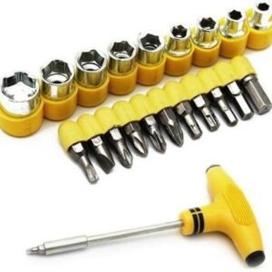 21pcs T Shape Screwdriver Set Batch Head Ratchet Pawl Socket Spanner Hand Tools