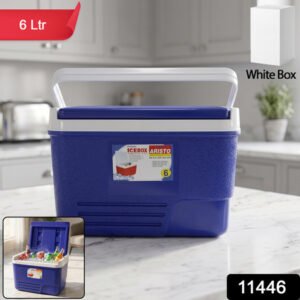 Portable Insulated Ice Cooler Box With Carry Handle (1 Pc Blue 6ltr)