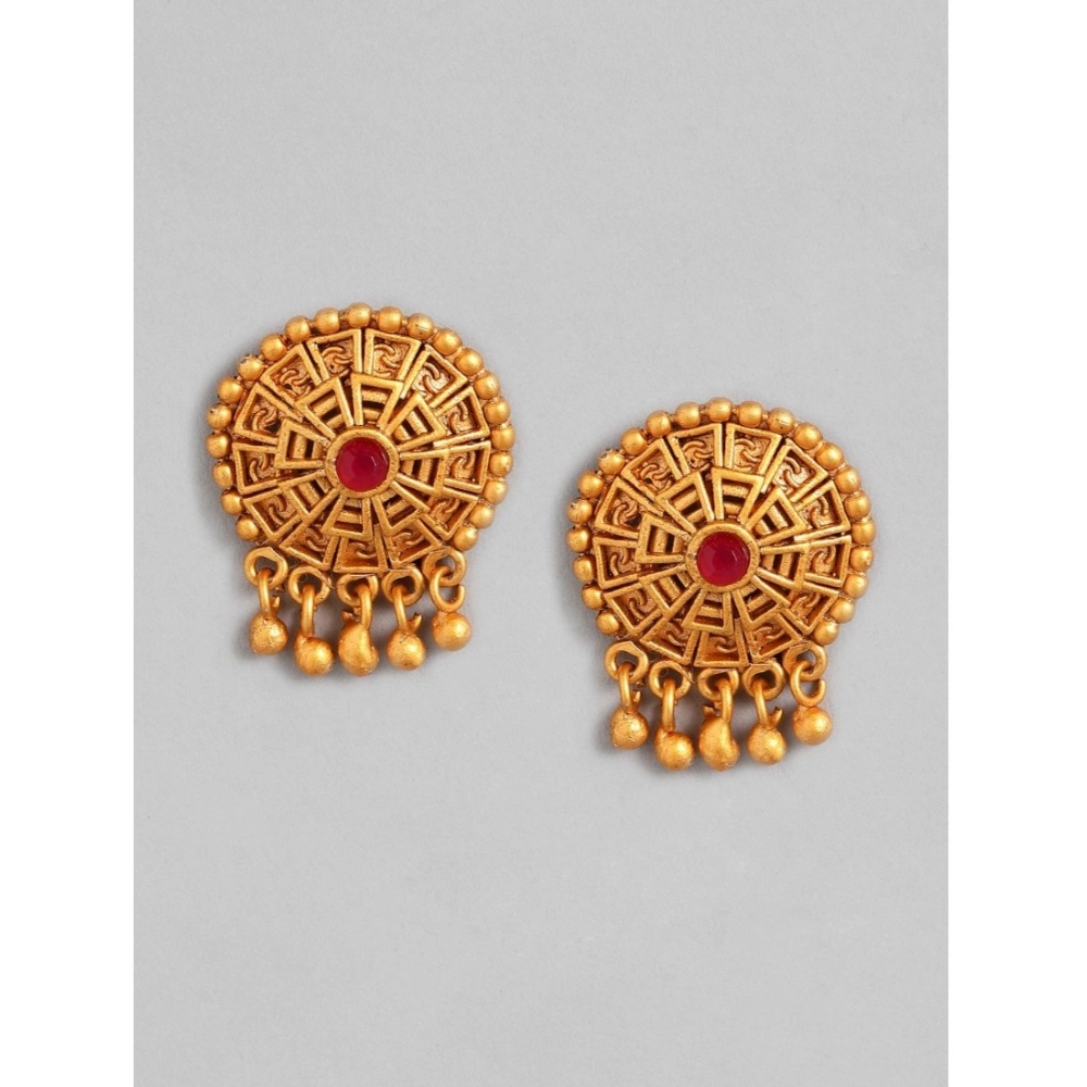 Generic Women's Rose Gold Plated Alloy Necklace & Earings Set (Multicolor) - Image 3