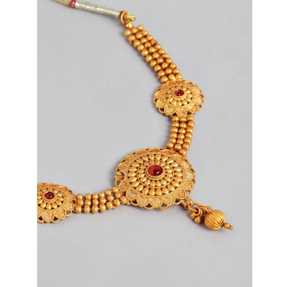 Generic Women's Rose Gold Plated Alloy Necklace & Earings Set (Gold) - Image 3