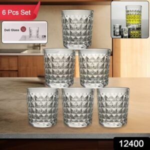 Premium Crystal-style Glass Tumbler Set (6 Pc 210 Ml)