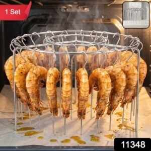Air Fryer Skewer Stand Stainless Steel Bbq Kebab Rack Holder (1 Set)