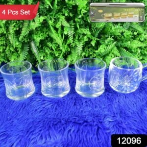 Glass 3 Pc Tumbler 1 Pc Cup Set (4 Pcs Set)