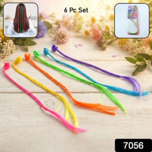 Colourful Braided Hair Extension Streaks For Girls Kids (6 Pc)
