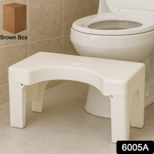 6005a Plastic Non-slip Folding Toilet Squat Stool - White Color