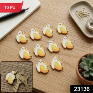 Cute Cartoon Banana Bag Charm Keychain Set (10 Pc)