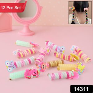 Spiral Hair Braiding Clips For Kids (12 Pc Mix Design)