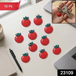 Cute Red Apple Shape Bag Charm Keychain Set (10 Pc)