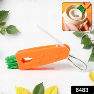 6483 3 In 1 Multifunctional Cleaning Brush Mini Glass Cover Cleaning Brush Bottle Cleaning Brush Set Cup Cleaner Brush Bottle Cap Detail Brush For Bottle Cup Cover Lid Home Kitchen Washing Tool (1 Pc)