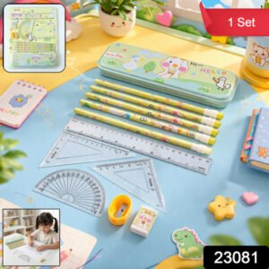 Cute Cartoon Geometry Box Stationery Set (1 Set)