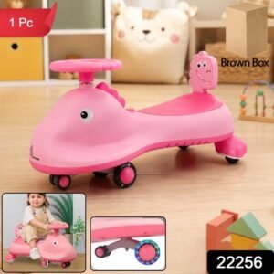 Kids Swing Car Ride On Toy With Music Pink Shark Design Magic Twist Car (1 Pc)