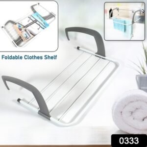 0333 Metal Steel Folding Drying Rack For Clothes Balcony Laundry Hanger For Small Clothes Drying Hanger Metal Clothes Drying Stand Socks And Plant Storage Holder Outdoor Indoor Clothes-towel Drying Rack Hanging On The Door Bathroom