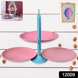 Foldable Fruit Plate Candy Dish Multi Use Mirror Shape Dried Fruit Tray (1 Set)