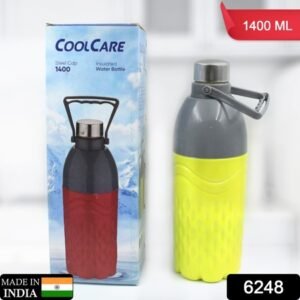 6248 Plastic Sports Insulated Water Bottle With Handle Color Box Easy To Carry High Quality Water Bottle Bpa-free Leak-proof For Kids School For Fridge Office Sports School Gym Yoga (1 Pc Mix Color 1400ml)