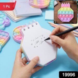Push Bubble Pop It Fidget Diary Pastel Hexagon Notebook For Kids (1 Pc)
