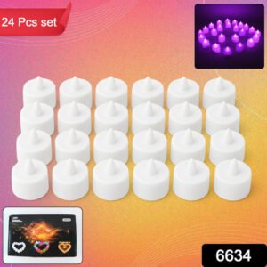 6634 Flameless Led Tealights Smokeless Plastic Decorative Candles - Led Tea Light Candle For Home Decoration (Pack Of 24)