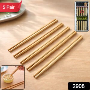 Premium Reusable Bamboo Chopsticks Set (Set Of 5 Pair)