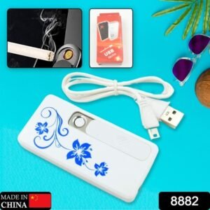 8882 Stylish Electric Usb Lighter For Men Women Regular Cigarettes Portable Usb Rechargeable Flameless Coil Slim Cigarette Lighter With Charging Cable Windproof E Lighter Lighter For Smoking (1 Pc )