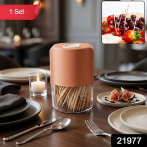 Toothpick Dispenser Box Set Automatic Pop-up Holder For Dining Table (1 Set)