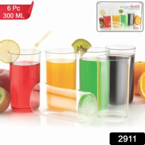 Glossy Plastic Glass Set (6 Pc 300 Ml)