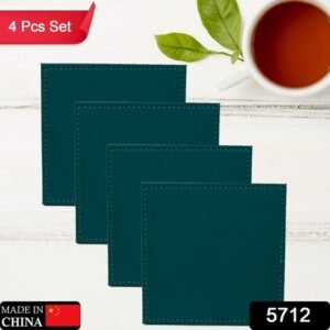 Square Tea Coaster - Dining Table Decor Accessories - Coaster For Dining Table For Hot Pots Coasters For Cups Durable And Long-lasting Leather Coffee Table For Home Or Office Use (1 Pc 4 Pc)