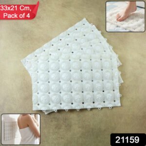 Anti-slip Bathroom Massage Mat With Suction Cups (33 21 Cm 4 Pc)