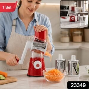 Manual Rotary Drum Grater And Slicer Stainless Steel 3 Drum Vegetable Cutter (1 Set)