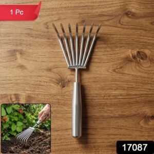 Stainless Steel Garden Hand Rake Cultivator Soil Loosening Weeding Tool (1 Pc)