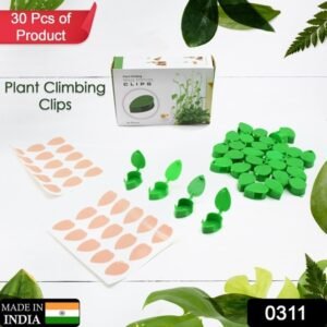 0311 Plant Climbing Wall Fixture Clip Self-adhesive Hook Vines Traction Invisible Stand Green Leaf Plant Clip Garden Wall Clip Plant Support Binding Clip Plants For Indoor Outdoor Decoration (30 Pcs Set)