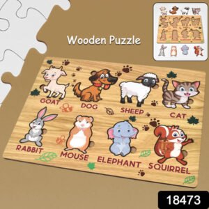 Wooden Animal Puzzle Learning Educational Board (1 Set 2820 Cm)