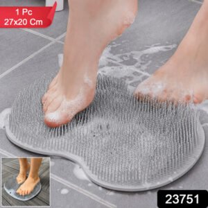 Silicone Bathroom Foot Cleaning Scrubber Mat (1 Pc 27x20 Cm)