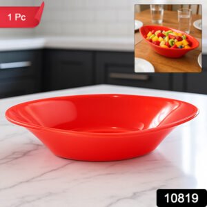 Plastic Marin Serving Bowl Elegant Oval Deep Bowl (1 Pc Red)