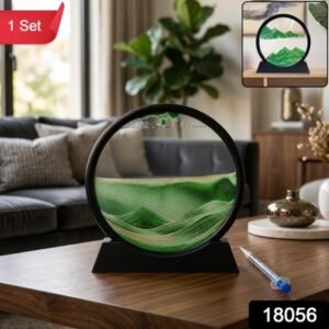 3d Moving Sand Art Round Frame With Stand For Home And Office Table Decor (1 Pc)