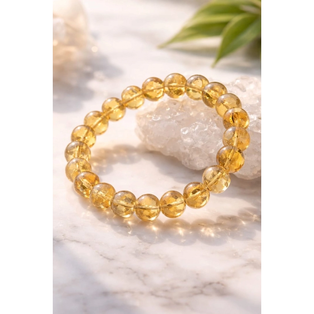Generic Natural Crystal 8mm Citrine Bracelet (Yellow) - Image 2