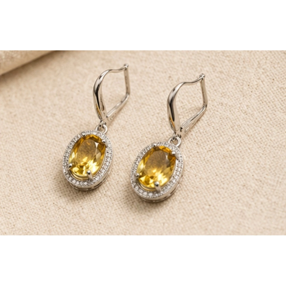 Generic Women's Brass Silver Plated Pendant Set (Yellow) - Image 5