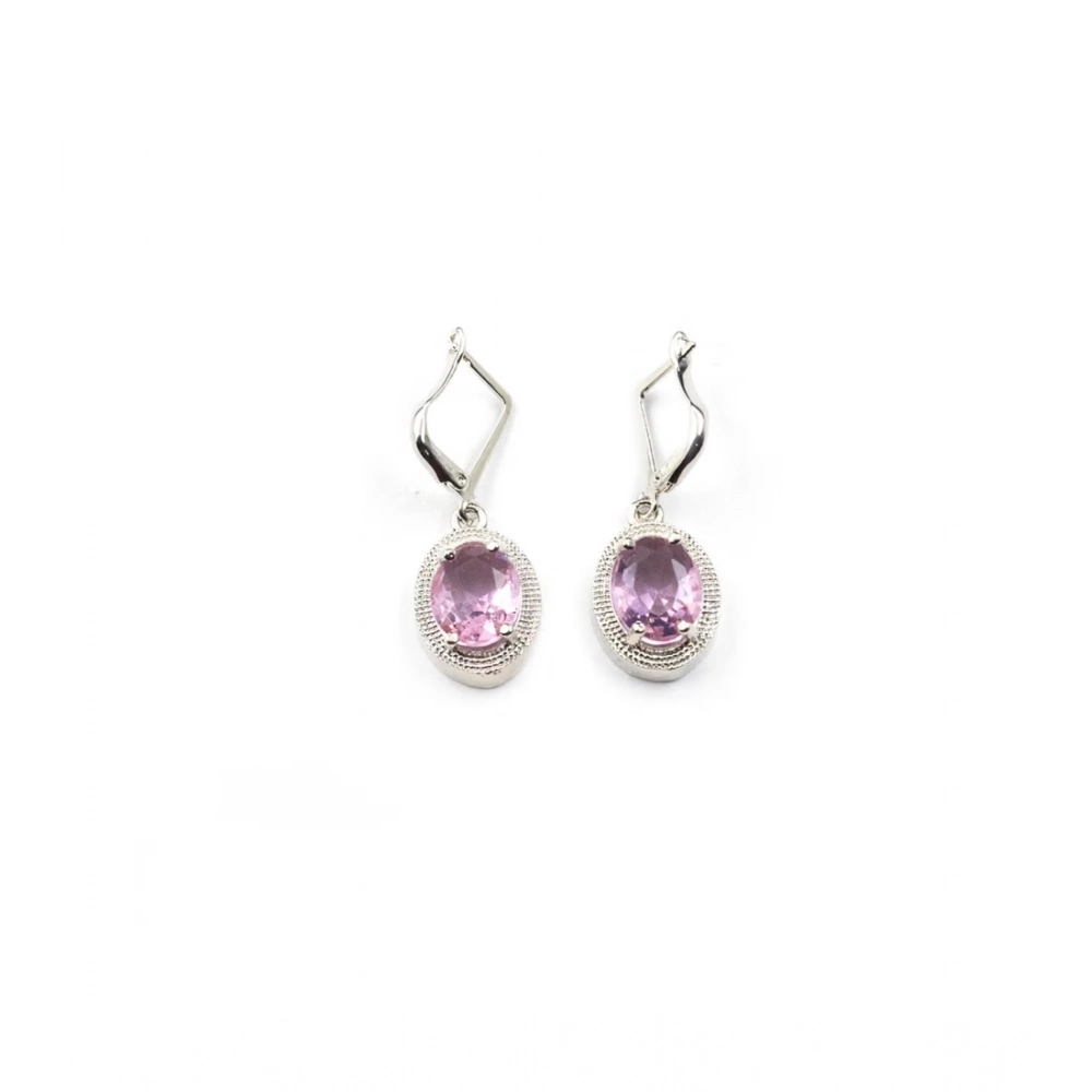 Generic Women's Brass Silver Plated Pendant Set (Pink) - Image 5