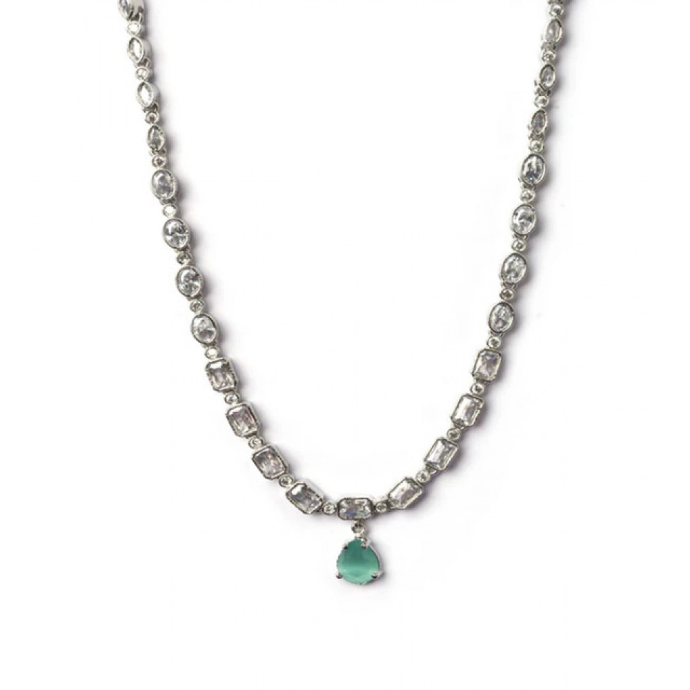 Generic Women's Brass Silver Plated Necklace set (Turquoise) - Image 4