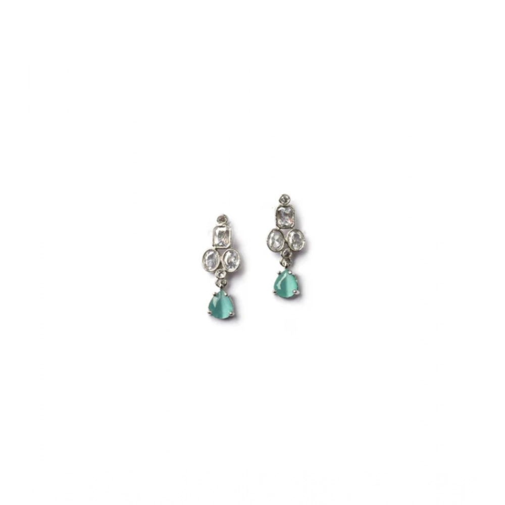 Generic Women's Brass Silver Plated Necklace set (Turquoise) - Image 5