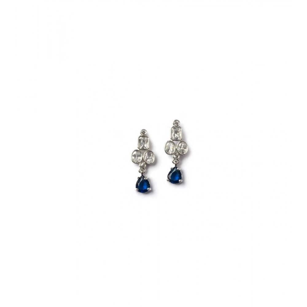 Generic Women's Brass Silver Plated Necklace set (Blue) - Image 5