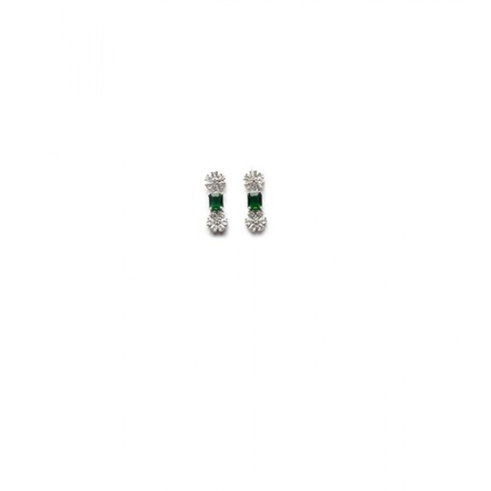 Generic Women's Brass Silver Plated Necklace set (Green) - Image 5