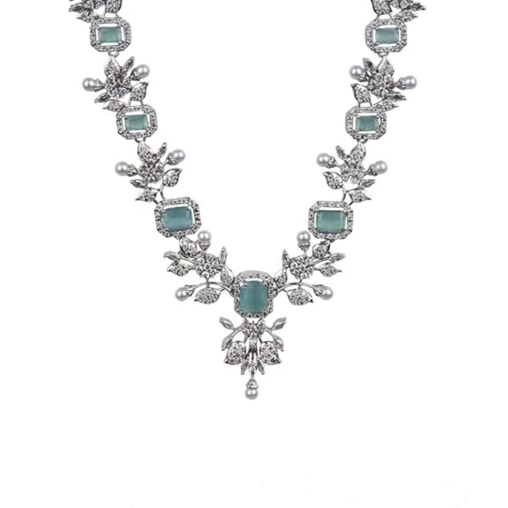 Generic Women's Brass Silver Plated Necklace set (Turquoise) - Image 4