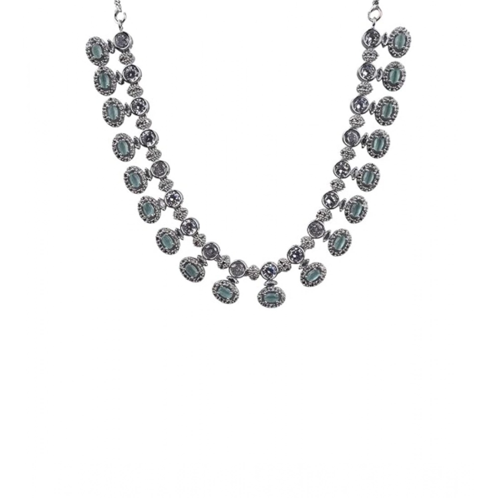 Generic Women's Brass Silver Plated Necklace set (Turquoise) - Image 4