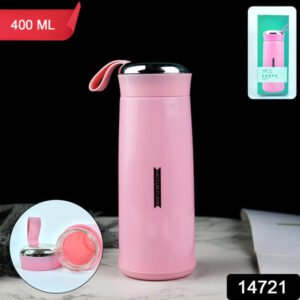 Water Bottle 400ml Leak Proof Glass Water Bottle With Daily Water Intake For Gym And Children Nice Bottle (1 Pc Pink Color)