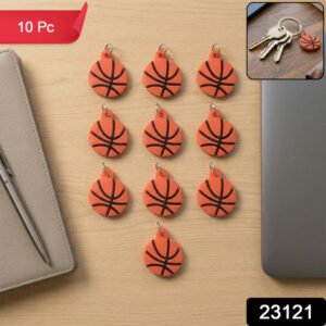 Basketball Design Bag Charm Keychain Set (10 Pc)